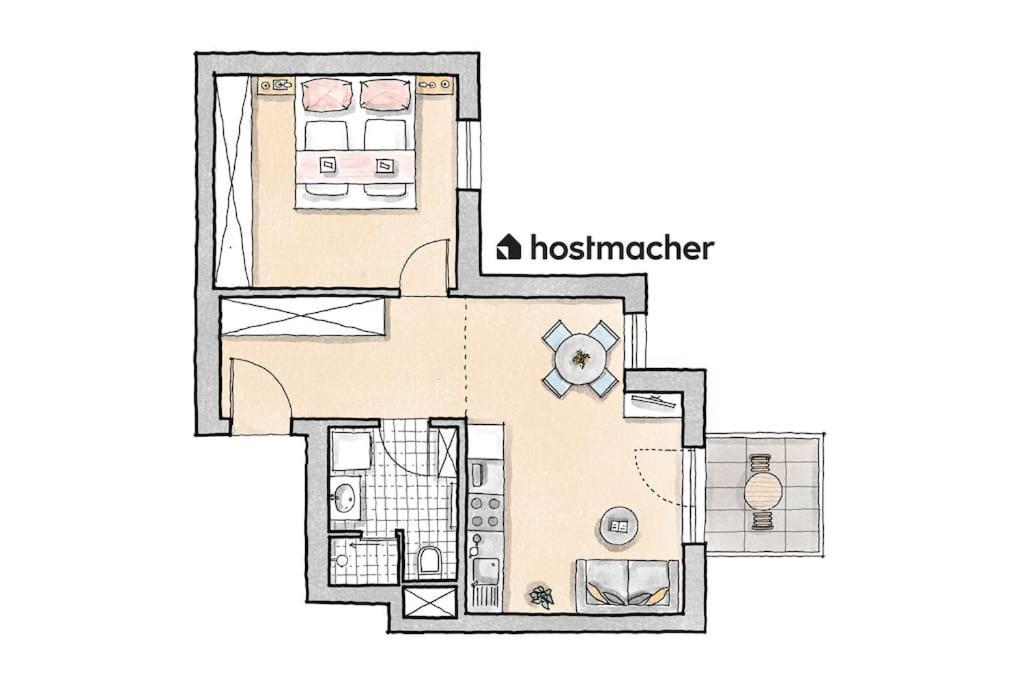 Ferienwohnung Elegant 1Br Flat With Balcony By Hm Wien Exterior foto